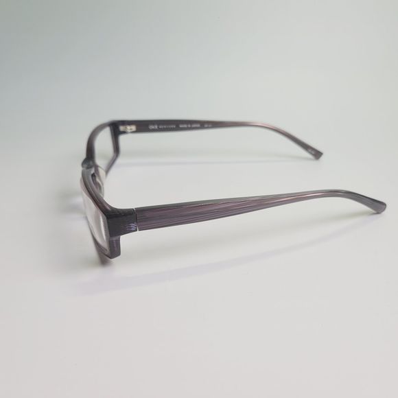 O&X NY OP-37 eyeglasses brown plum rectangular full stripe frame 53-17 143 C7 - Picture 6 of 12